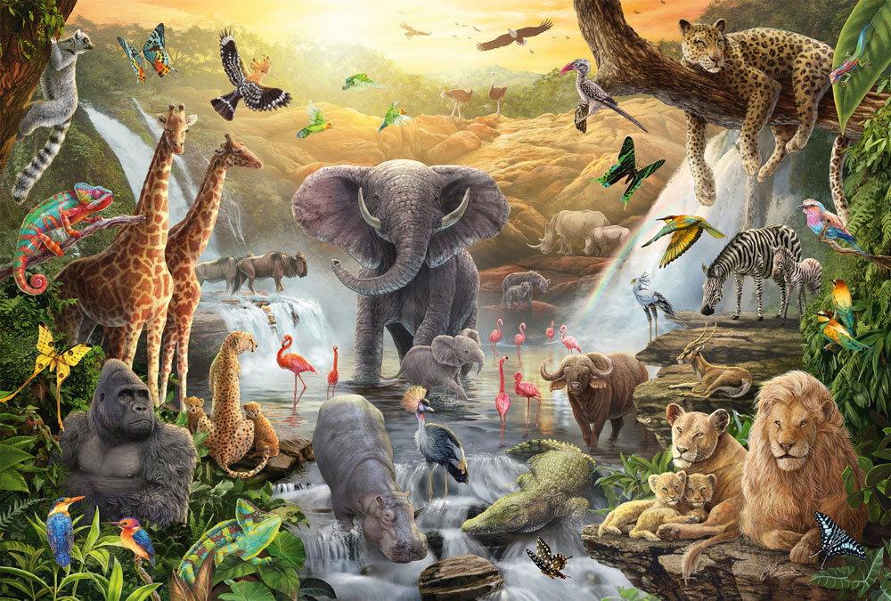 60 Teile Schmidt Spiele Kinder Puzzle Tiere in Afrika 56454