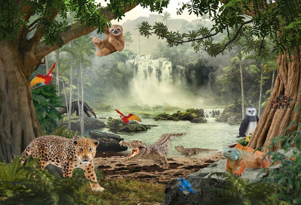 100 Teile Schmidt Spiele Kinder Puzzle Schleich Dinosaurs Wild Life Im Regenwald mit Figur 56467