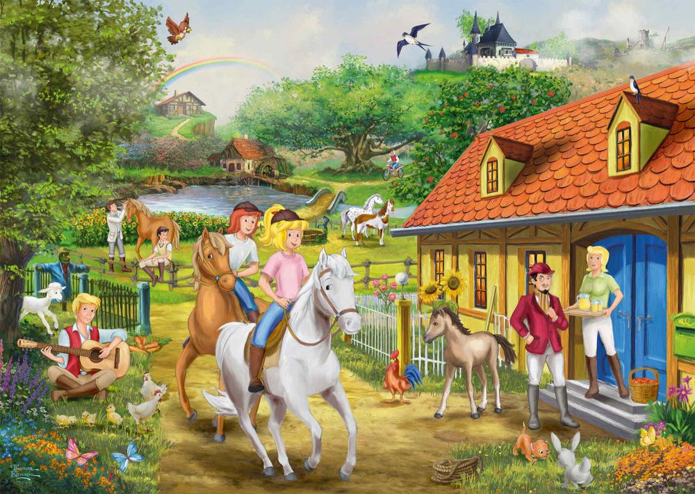 1000 Teile Schmidt Spiele Puzzle Thomas Kinkade KIDDINX Bibi & Tina Spaß auf dem Martinshof 58425