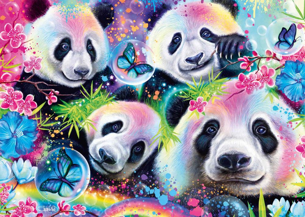 1000 Teile Schmidt Spiele Puzzle Sheena Pike Neon Blumen-Pandas 58516