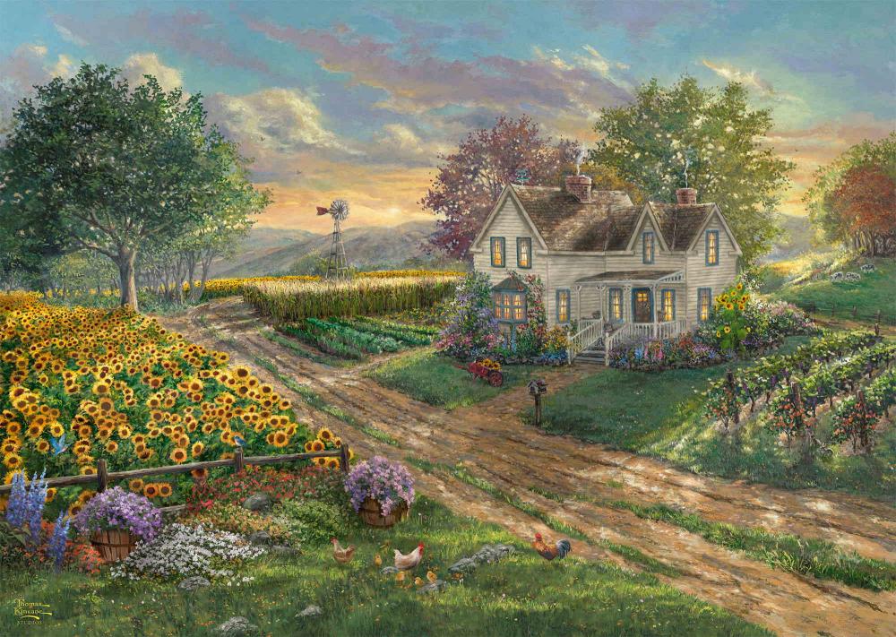 1000 Teile Schmidt Spiele Puzzle Thomas Kinkade Sonnenblumenfelder 58779