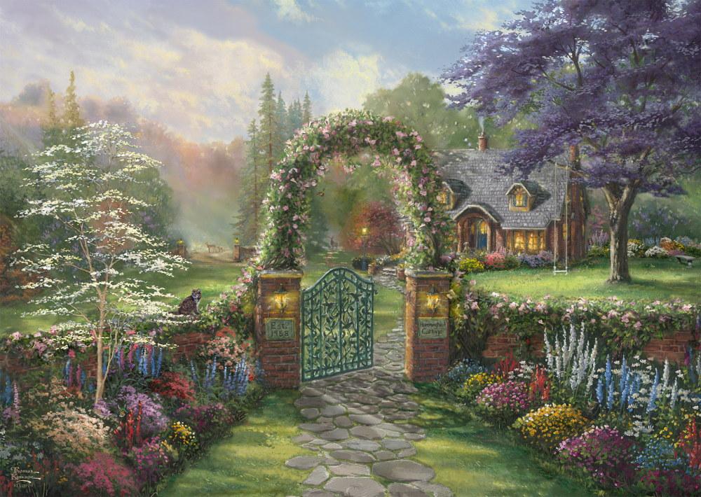 1000 Teile Schmidt Spiele Puzzle Thomas Kinkade Hummingbird Cottage 59940