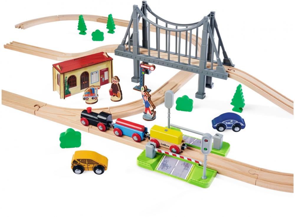 Eichhorn Eisenbahn Set Brücke mit Zug 55 Teile 100006204