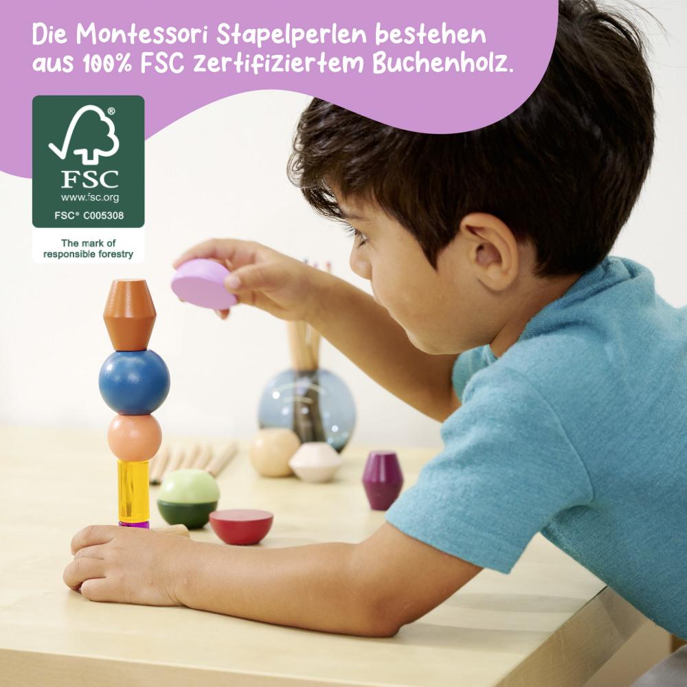 Eichhorn Kleinkindwelt Motorikspielzeug Montessori Stapel-Perlen 100006051