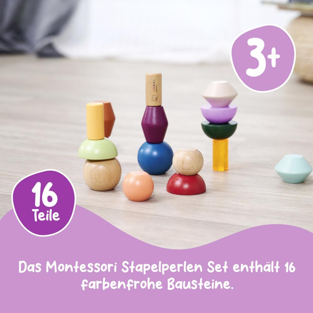 Eichhorn Kleinkindwelt Motorikspielzeug Montessori Stapel-Perlen 100006051