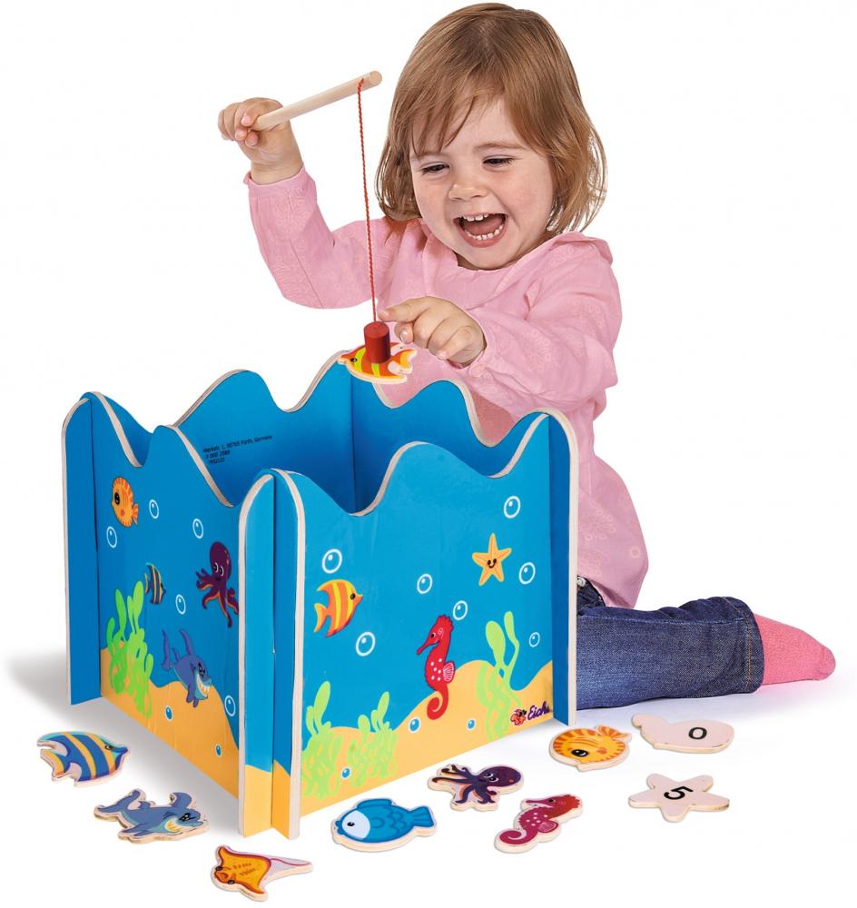 Eichhorn Kinderspiel Geschicklichkeitsspiel Magnet Angelspiel 10 Fische 100002089