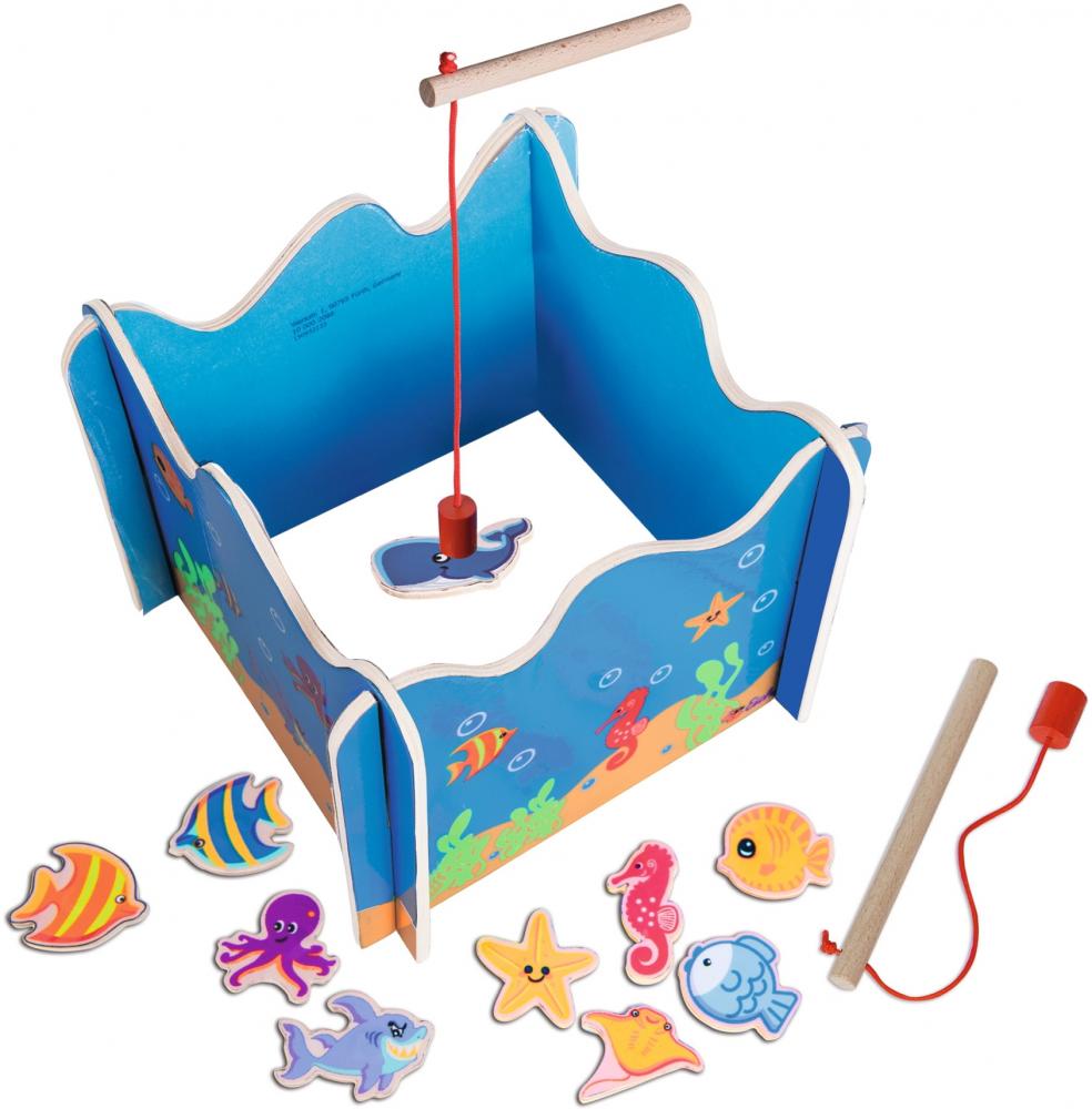 Eichhorn Kinderspiel Geschicklichkeitsspiel Magnet Angelspiel 10 Fische 100002089