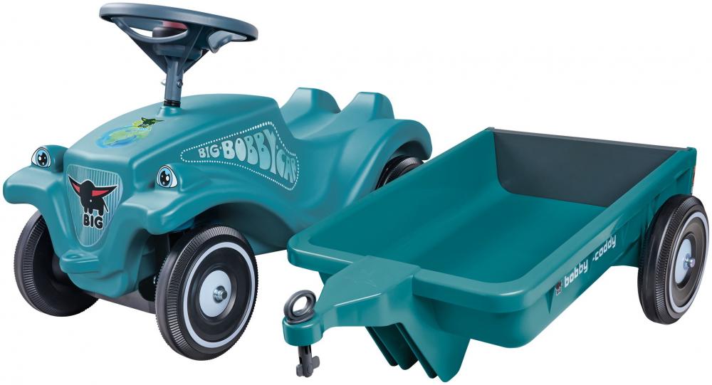 BIG Outdoor Spielzeug Fahrzeug Bobby Car Classic Eco 2.0 mit Anhänger türkis-grau 800056140