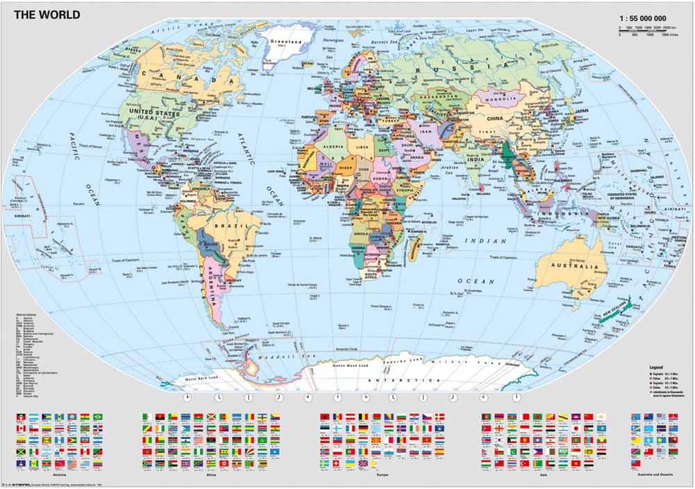 1000 Teile Ravensburger Puzzle Politische Weltkarte 12000065