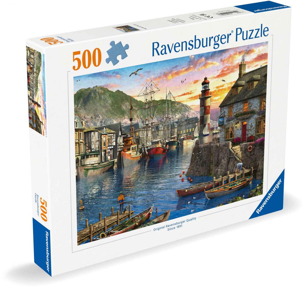 500 Teile Ravensburger Puzzle Morgens am Hafen 12000212