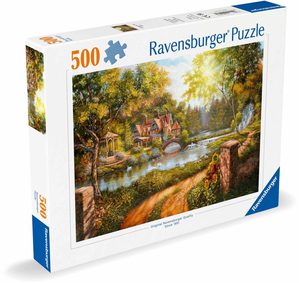 500 Teile Ravensburger Puzzle Cottage am Fluß 12000218