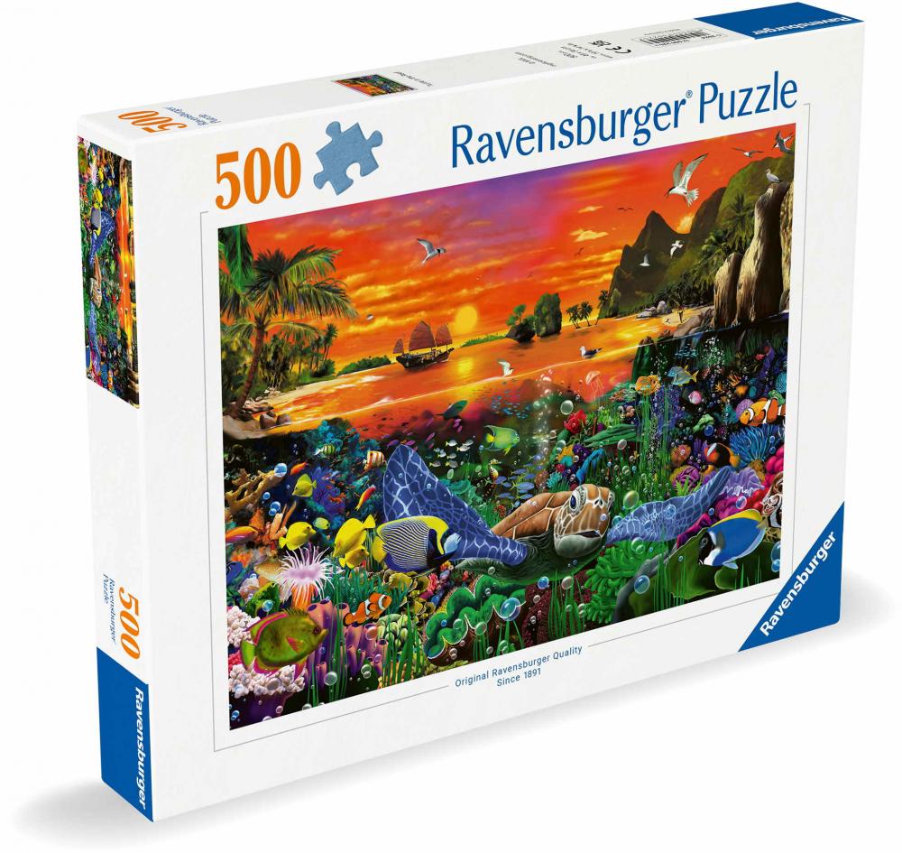 500 Teile Ravensburger Puzzle Schildkröte im Riff 12000225