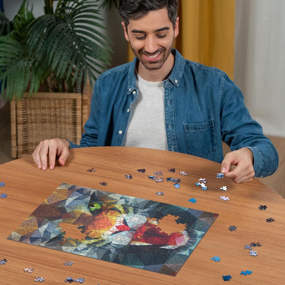 500 Teile Ravensburger Puzzle Löwe aus Polygonen 12000239