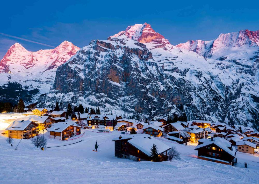 1000 Teile Ravensburger Puzzle Beautiful Mountains Berner Oberland, Mürren 12000254