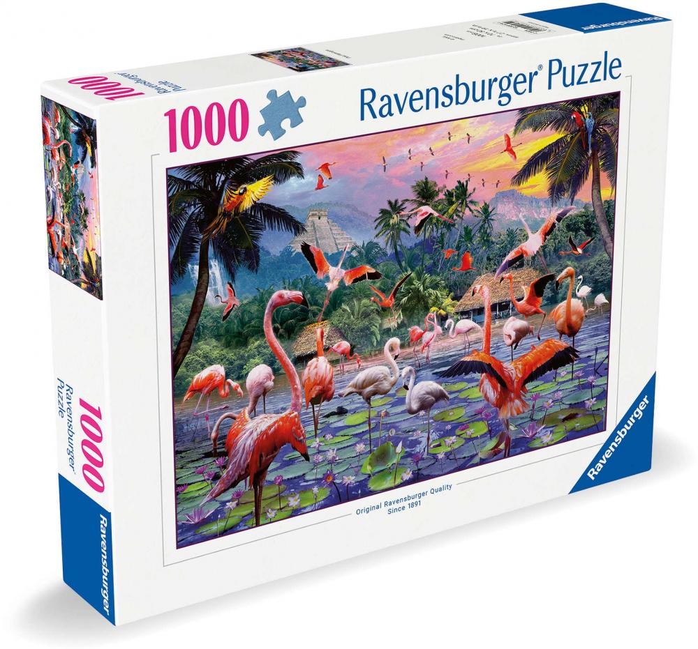 1000 Teile Ravensburger Puzzle Pinke Flamingos 12000574