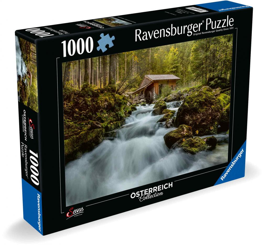 1000 Teile Ravensburger Puzzle Österreich Collection Mühle am Gollinger Wasserfall 12000604