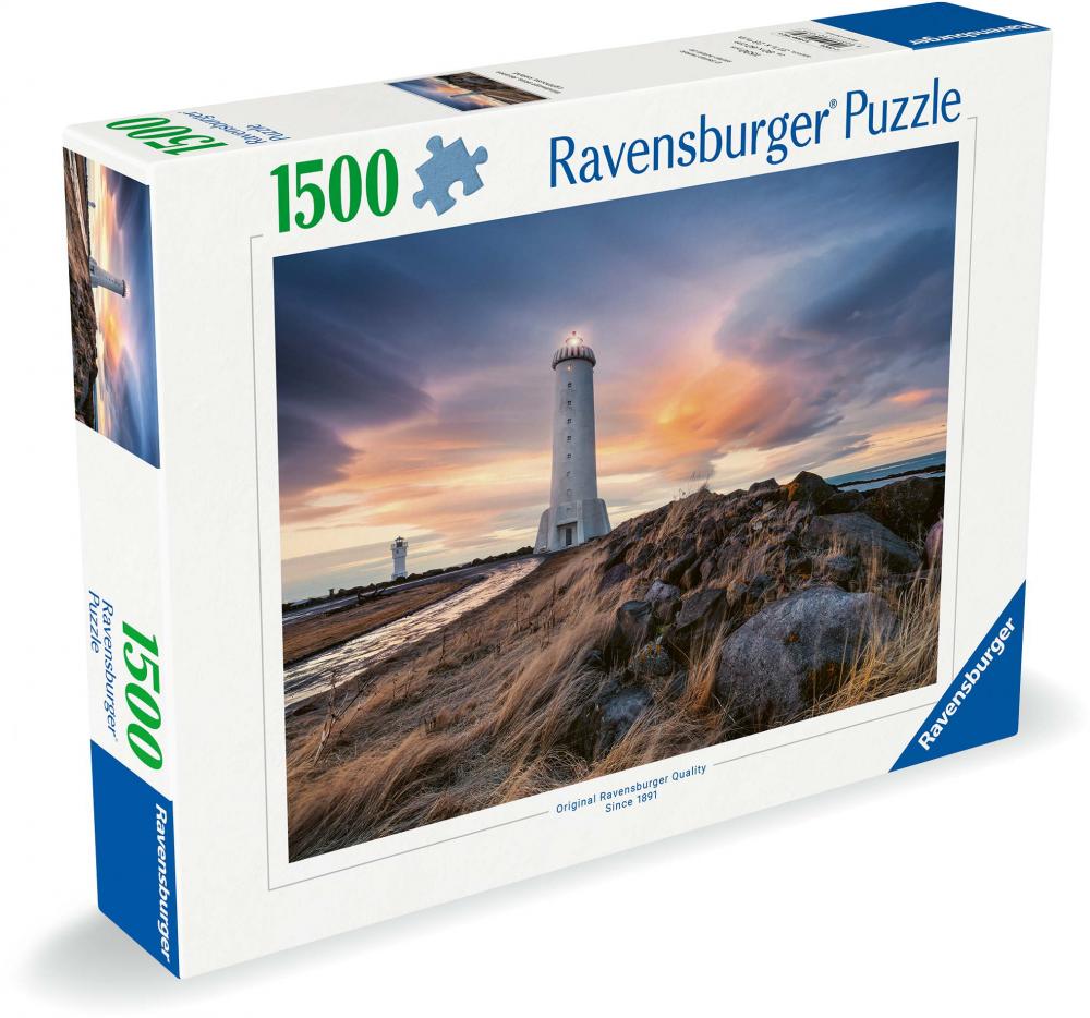 1500 Teile Ravensburger Puzzle Magische Stimmung über dem Leuchtturm von Akranes, Island 12000732