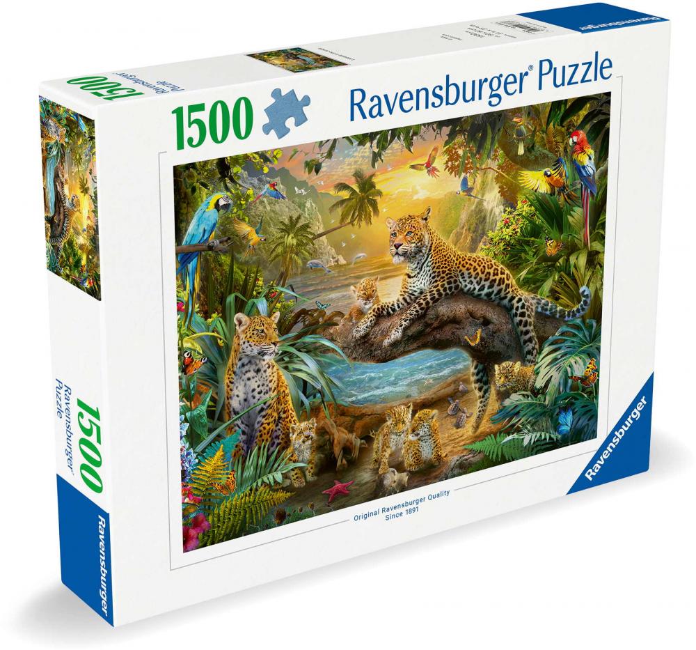 1500 Teile Ravensburger Puzzle Leopardenfamilie im Dschungel 12000738