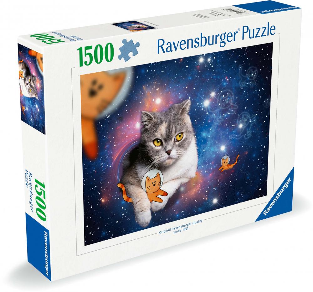 1500 Teile Ravensburger Puzzle Katzen fliegen im Weltall 12000742