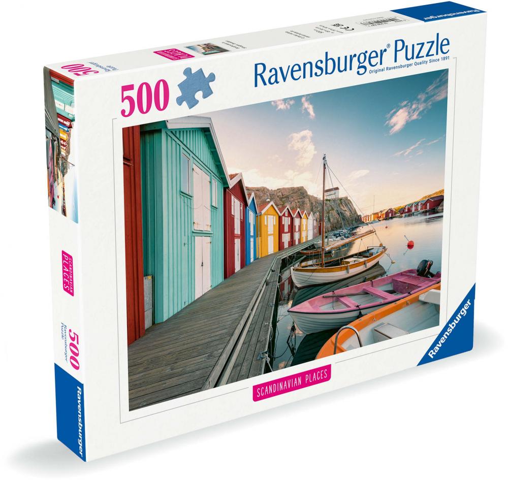 500 Teile Ravensburger Puzzle Bootshäuser in Smögen, Schweden 12000847