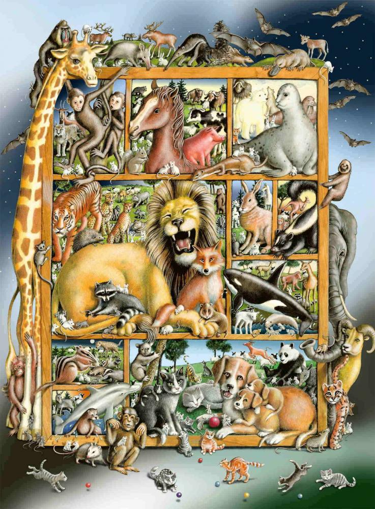 100 Teile Ravensburger Kinder Puzzle XXL Tiere im Regal 12000862