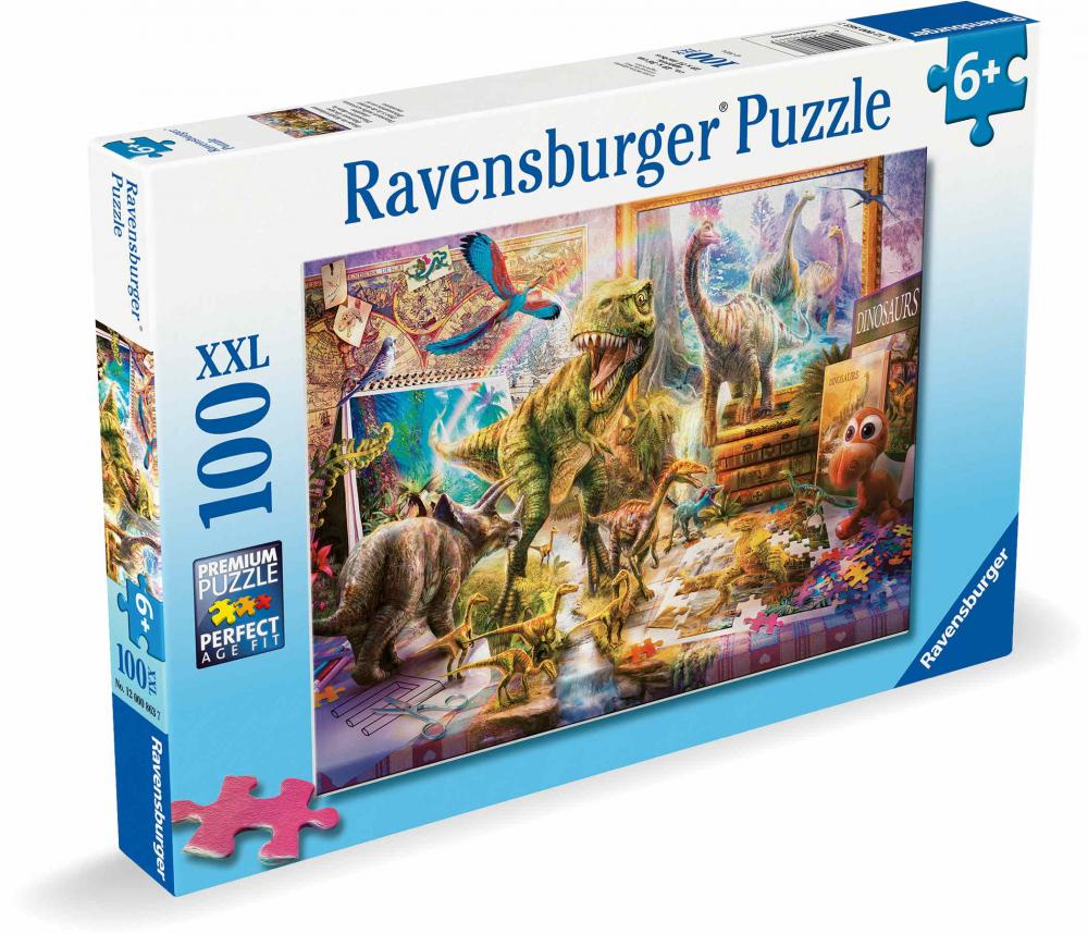 100 Teile Ravensburger Kinder Puzzle XXL Dinos im Kinderzimmer 12000863