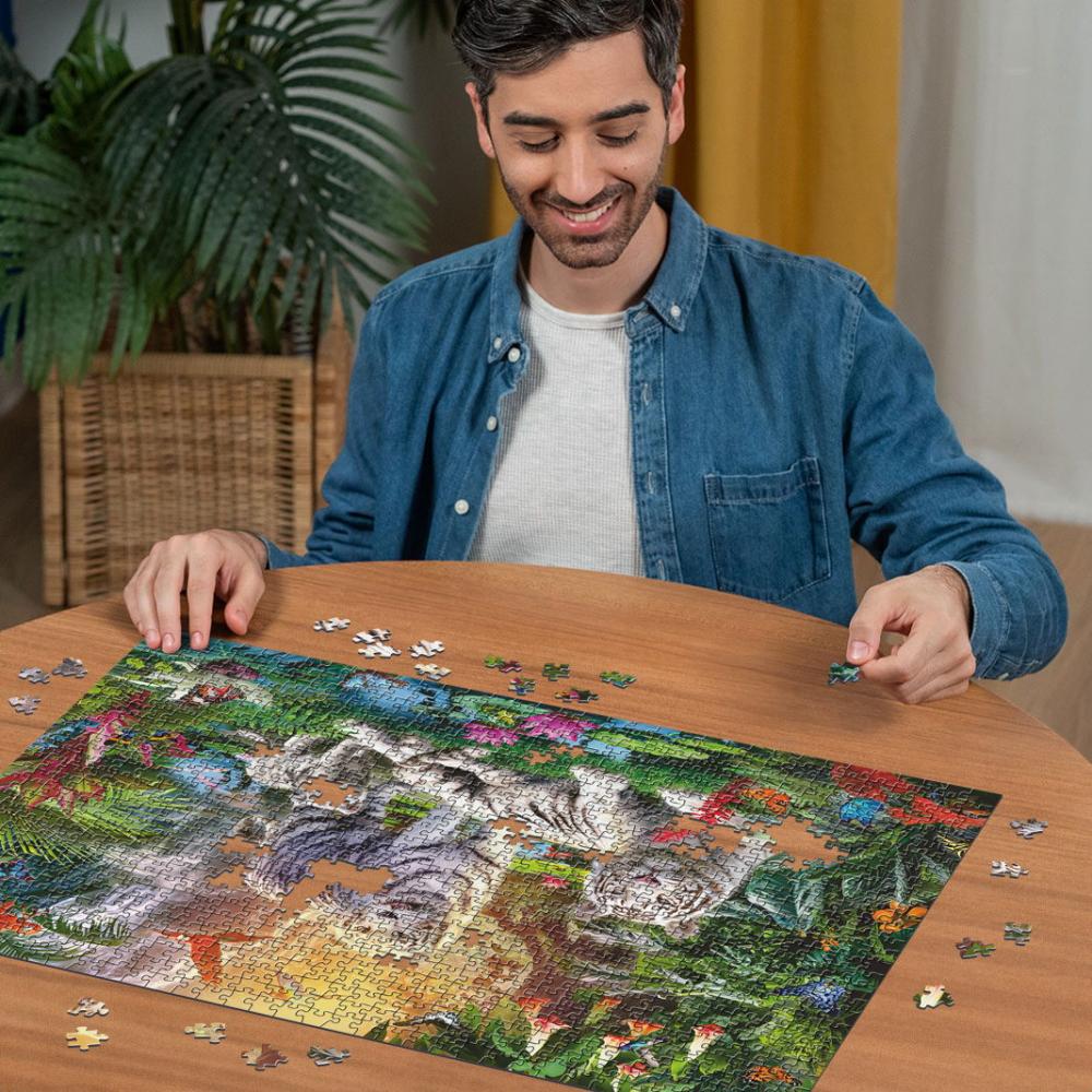 1000 Teile Ravensburger Puzzle Familie der Weißen Tiger 12000886