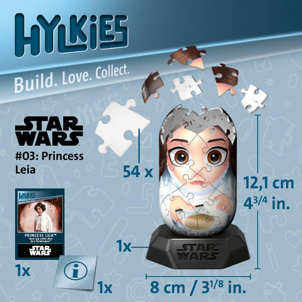 54 Teile Ravensburger 3D Puzzle Star Wars Hylkies Princess Leia 12001014