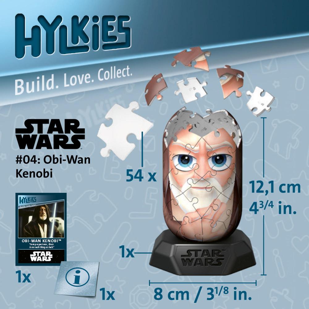 54 Teile Ravensburger 3D Puzzle Star Wars Hylkies Obi-Wan Kenobi 12001015