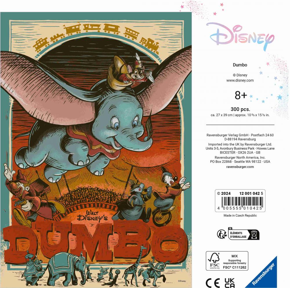 300 Teile Ravensburger Puzzle Disney 100 Collection Dumbo 12001042