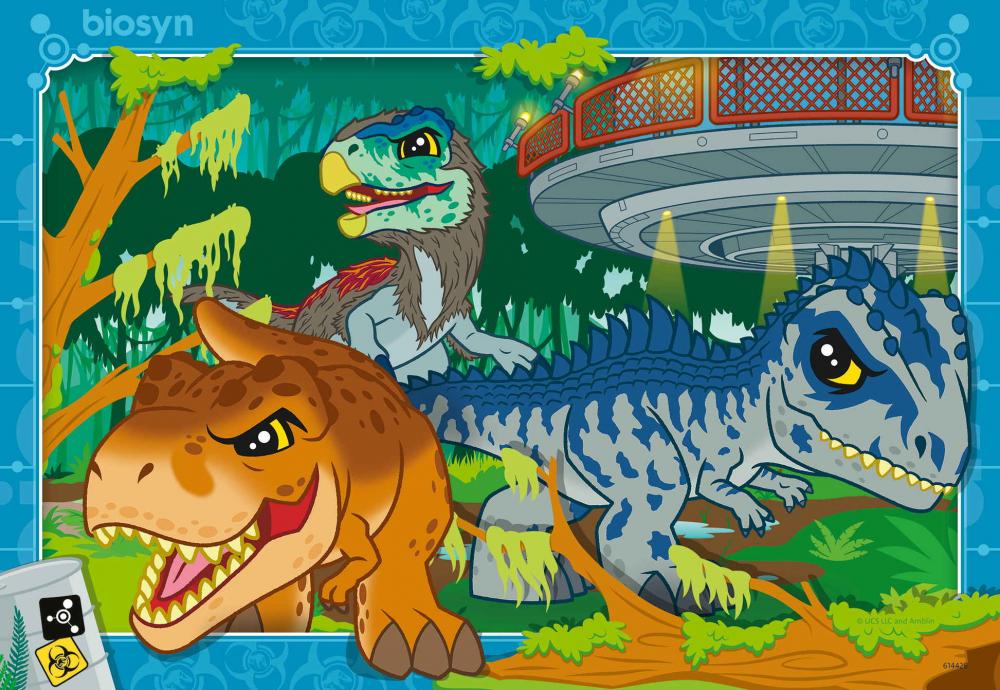 2 x 24 Teile Ravensburger Kinder Puzzle Jurassic Park Leben in der Wildnis 12001057