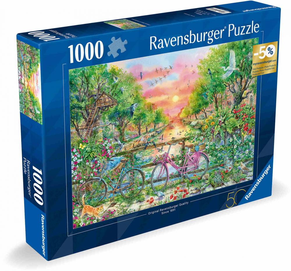 1000 Teile Ravensburger Puzzle Verträumte Fahrräder in Amsterdam 12001089