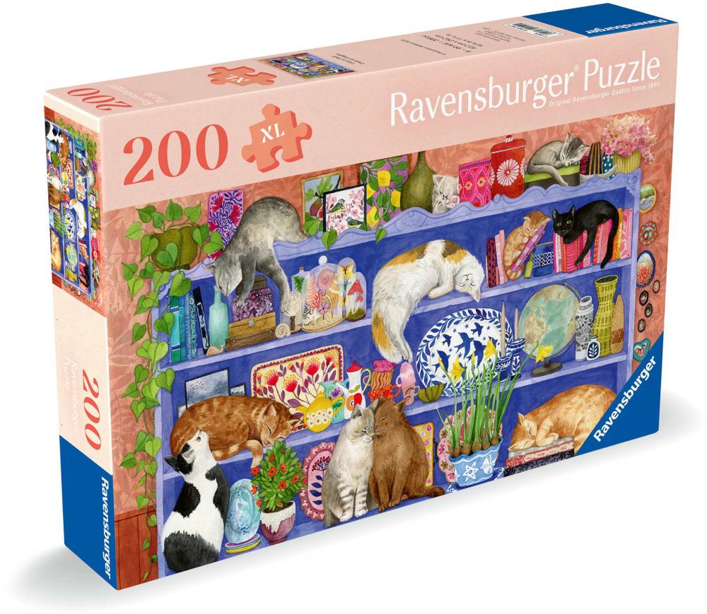 200 Teile Ravensburger Puzzle Feel & Well Katzen im Regal 12001367