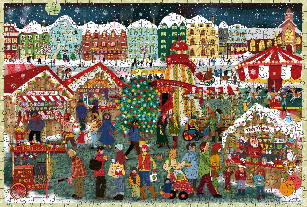 500 Teile Ravensburger Puzzle Wooden Holz Christmas Market 12001539