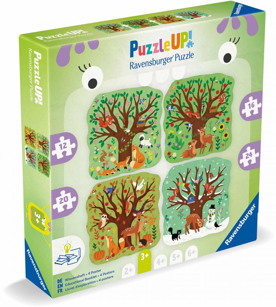 4 Puzzle 12, 16, 20, 24 Teile Ravensburger Kinder Puzzle UP! 4 Jahreszeiten + Wisssensheft 12004002