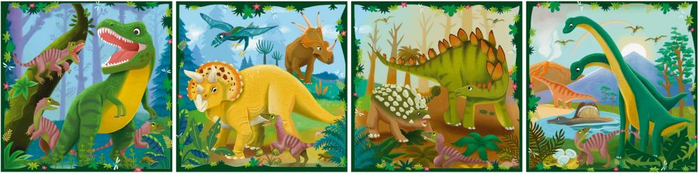 4 Puzzle 25, 36, 42, 56 Teile Ravensburger Kinder Puzzle UP! Dinosaurier + Wisssensheft 12004003