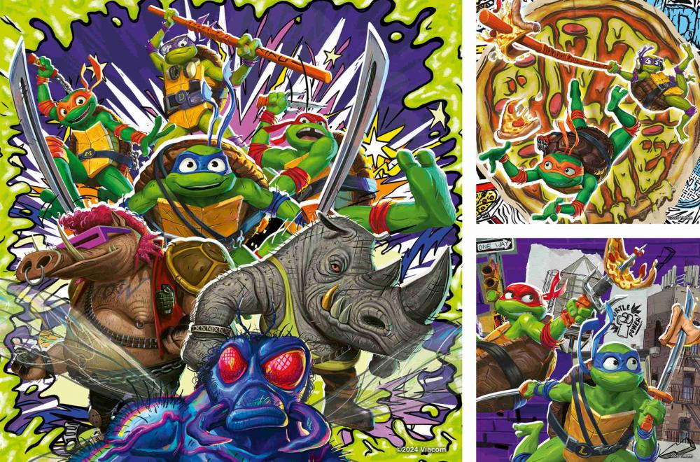 3 x 49 Teile Ravensburger Kinder Puzzle Ninja Turtles 12004012