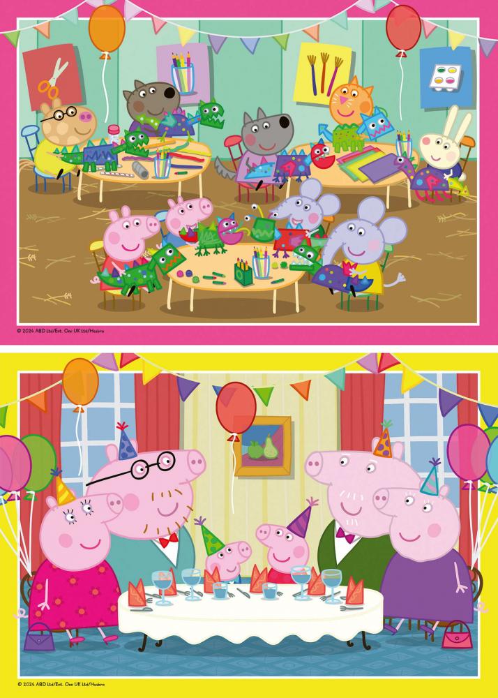 2 x 12 Teile Ravensburger Kinder Puzzle Peppa Pig Zeit zu feiern! 12004017