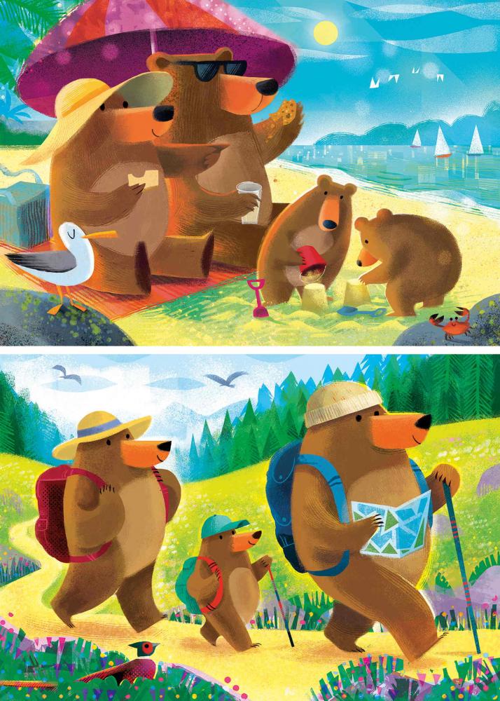 2 x 24 Teile Ravensburger Kinder Puzzle Urlaubsträume 12004046