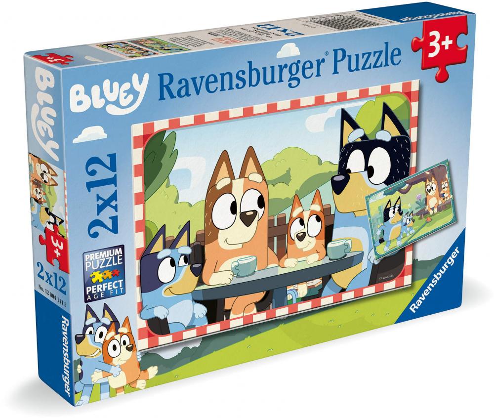 2 x 12 Teile Ravensburger Kinder Puzzle Bluey Familienzeit 12004111