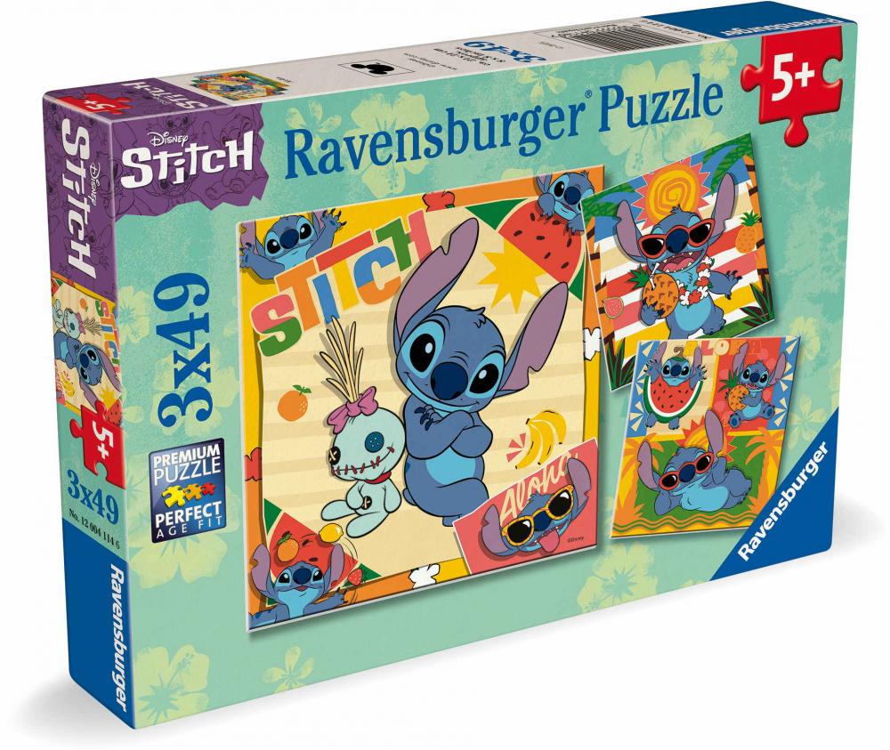 3 x 49 Teile Ravensburger Kinder Puzzle Disney Stitch 12004114