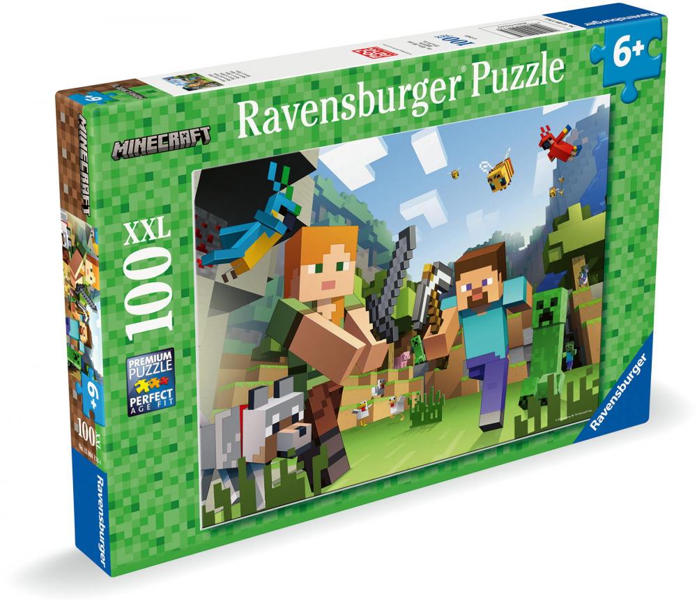 100 Teile Ravensburger Kinder Puzzle XXL Minecraft Steve und Alex 12004176