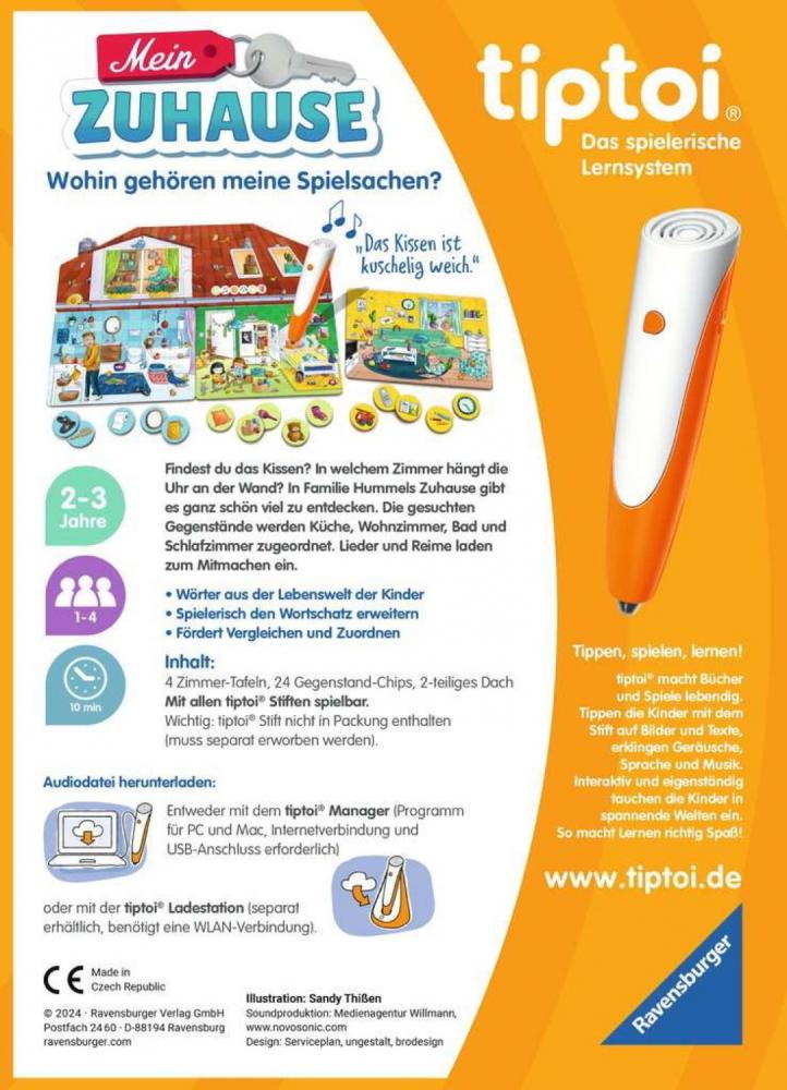 Ravensburger tiptoi Lernspiel Mein Zuhause Wohin gehören die Spielsachen ? 00196