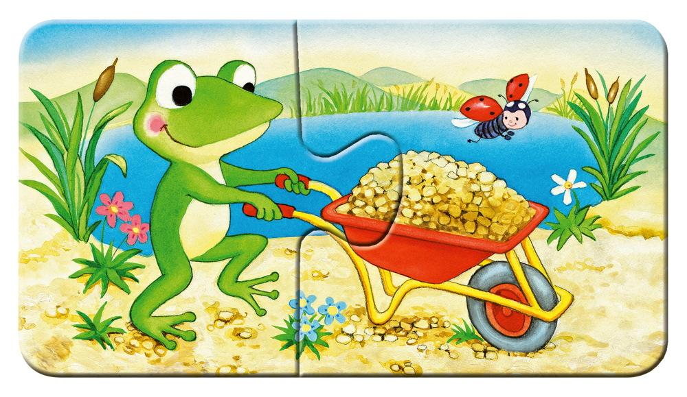 9 x 2 Teile Ravensburger Kinder Puzzle my first puzzles Tierische Baustelle 03074