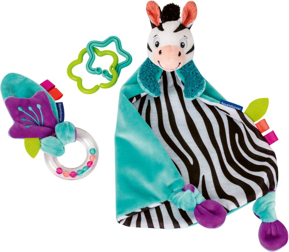 Ravensburger Babywelt Play+ Fühlen, rasseln, spielen Geschenk-Set Zebra 04858