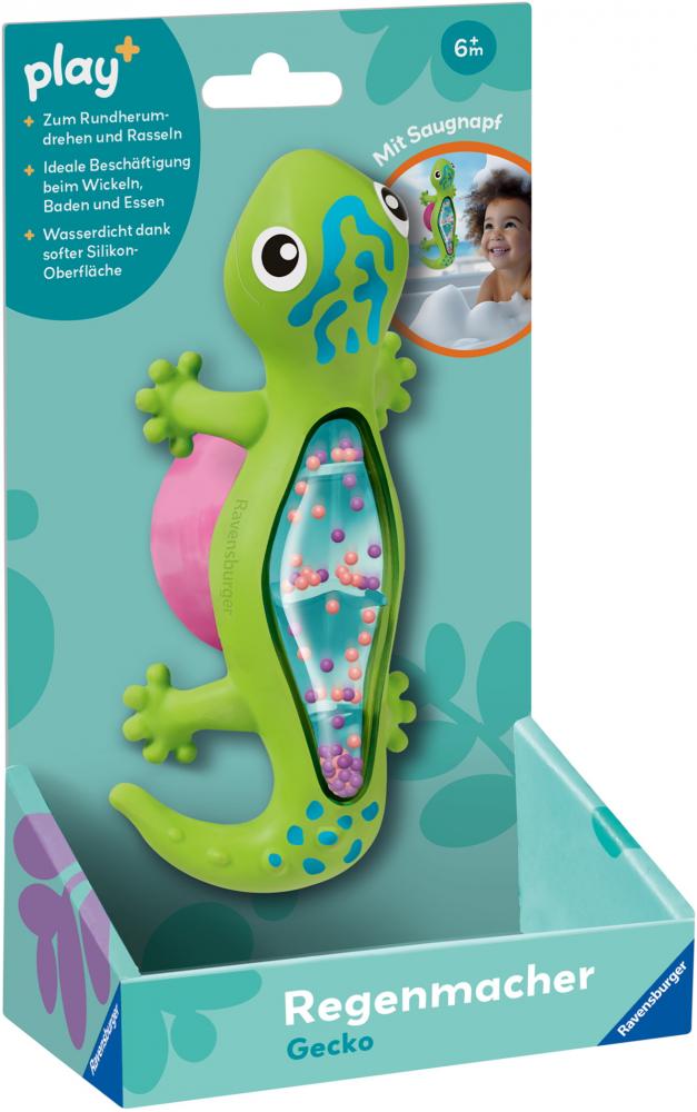 Ravensburger Babywelt Greifling Rassel Play+ Regenmacher Gecko 04870