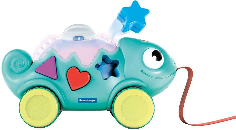 Ravensburger Babywelt Motorikspielzeug Play+ Musikalisches Farben & Formen Chamäleon 04875