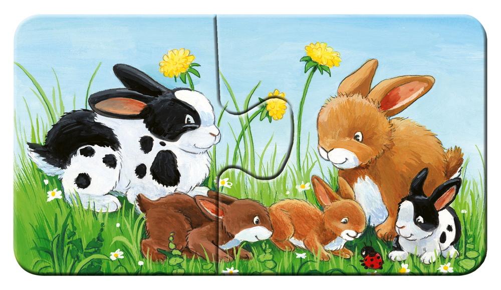 9 x 2 Teile Ravensburger Kinder Puzzle my first puzzles Tierfamilien auf dem Bauernhof 05072