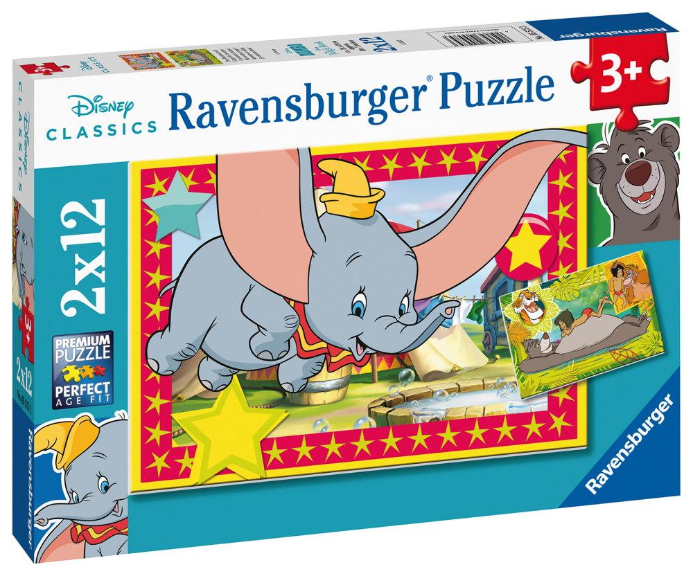 2 x 12 Teile Ravensburger Kinder Puzzle Disney Classic Das Abenteuer ruft! 05575