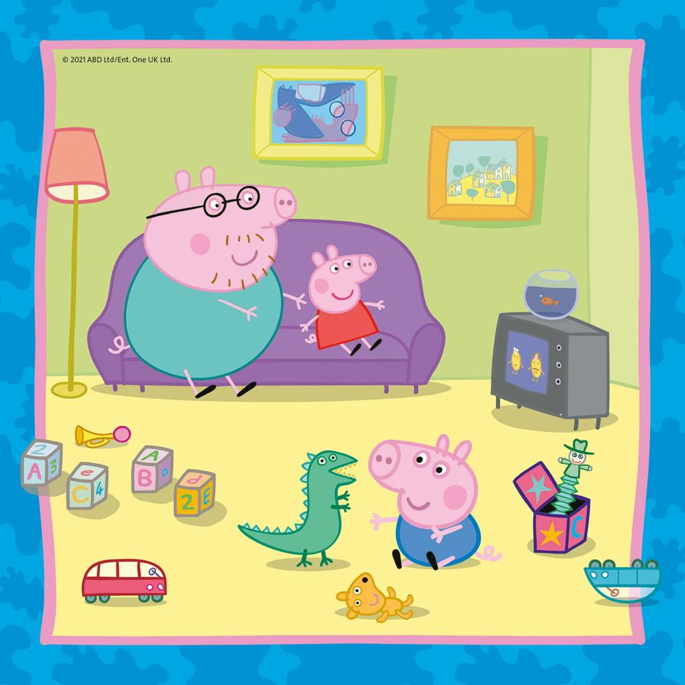 3 x 49 Teile Ravensburger Kinder Puzzle Peppa Pig Peppas Familie und Freunde 05579